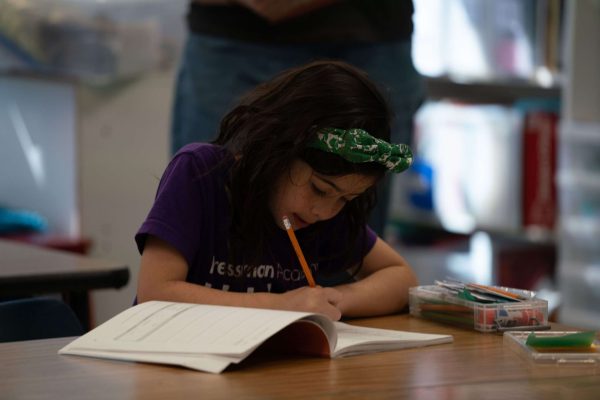 A student working on homework