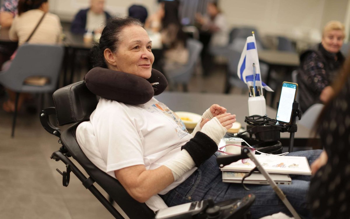 Older Adult in Yad Sarah hotel for evacuees who need extra care
